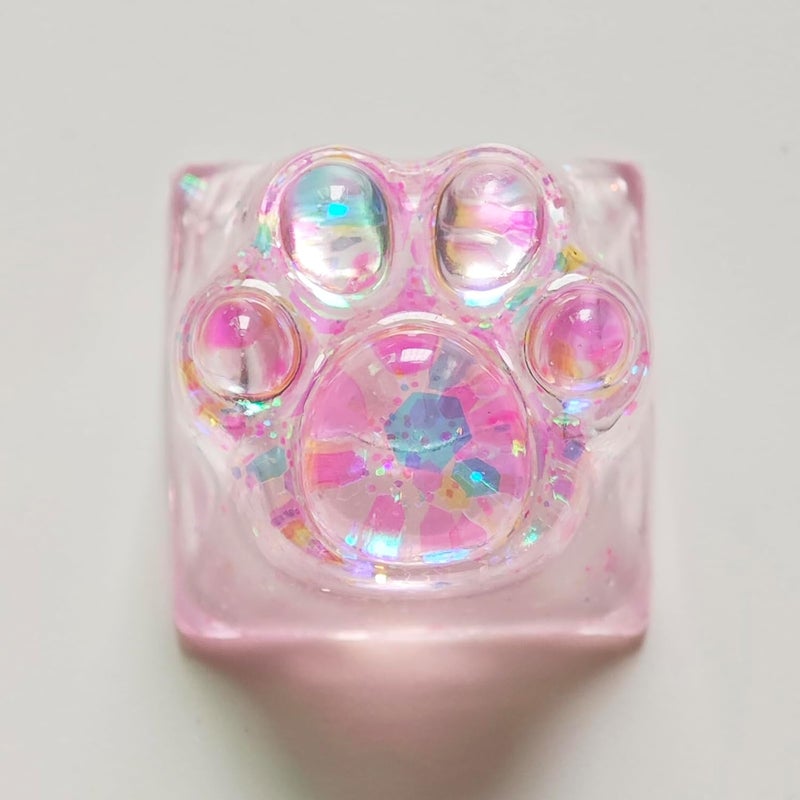 Elacgap Cat Claw Keycap Cute Drip Glue Backlight Keycaps DIY ESC Arrow Key Keycap Replacement for Cherry MX Gaming Mechanical Keyboard (Pink) - Image 2